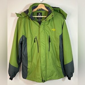 Wantdo Ski Snowboarding Jacket Winter Coat Parka Gray Green Men’s Medium Hooded